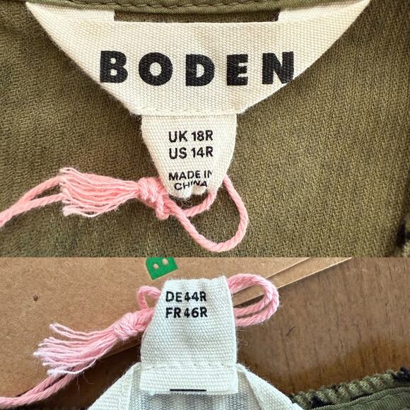 NWT Boden Harriet Cord Dress Spruce Green Black Vine Print US 14R Cottagecore - Picture 3 of 10